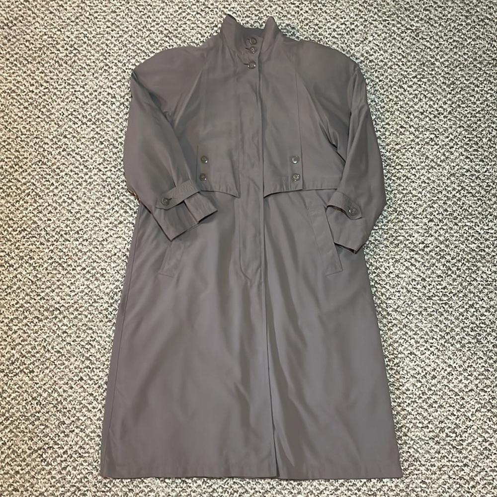 Vintage Jacqueline Ferrar Trench Coat with Wool Blend Button Out Liner - Taupe